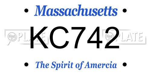 KC742 Massachusetts License Plate