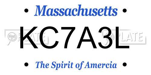 KC7A3L Massachusetts License Plate