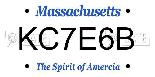 KC7E6B Massachusetts License Plate
