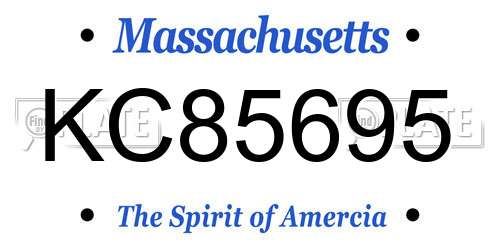 KC85695 Massachusetts License Plate
