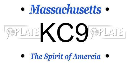 KC9 Massachusetts License Plate