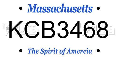 KCB3468 Massachusetts License Plate