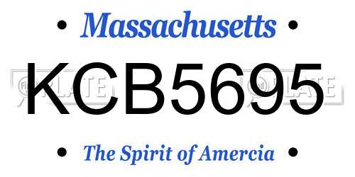 KCB5695 Massachusetts License Plate