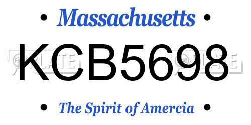 KCB5698 Massachusetts License Plate