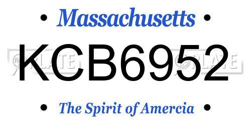 KCB6952 Massachusetts License Plate