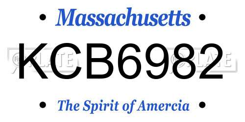 KCB6982 Massachusetts License Plate