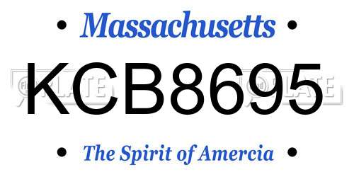 KCB8695 Massachusetts License Plate