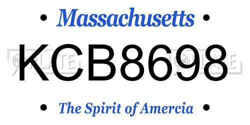 KCB8698 Massachusetts License Plate