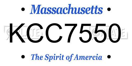 KCC7550 Massachusetts License Plate