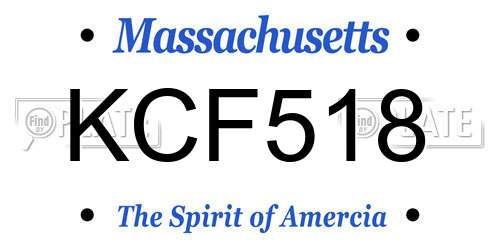 KCF518 Massachusetts License Plate