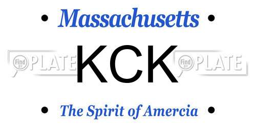 KCK Massachusetts License Plate