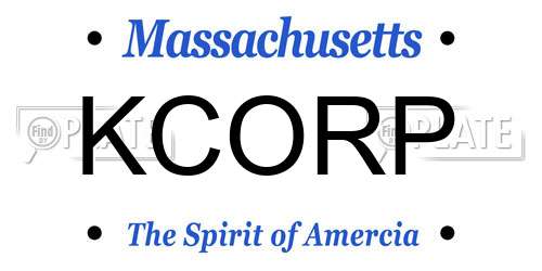 KCORP Massachusetts License Plate