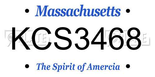 KCS3468 Massachusetts License Plate