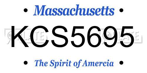 KCS5695 Massachusetts License Plate