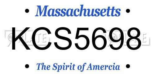 KCS5698 Massachusetts License Plate