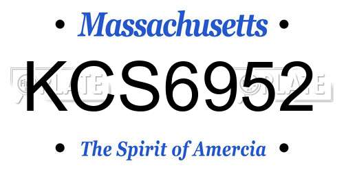 KCS6952 Massachusetts License Plate