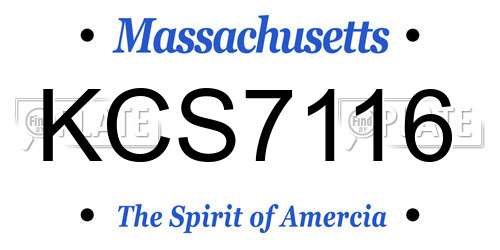 KCS7116 Massachusetts License Plate
