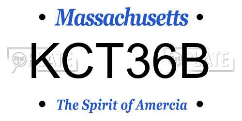 KCT36B Massachusetts License Plate