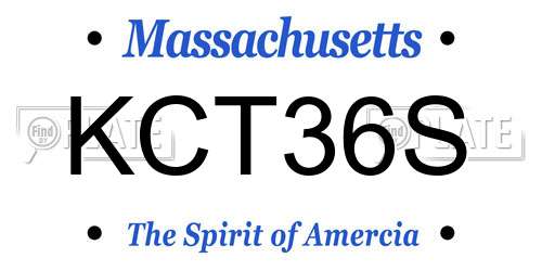 KCT36S Massachusetts License Plate