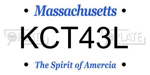 KCT43L Massachusetts License Plate