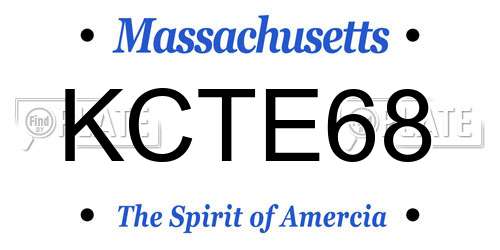 KCTE68 Massachusetts License Plate