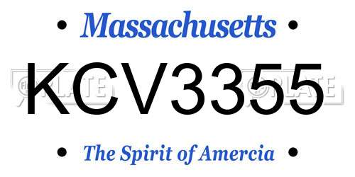 KCV3355 Massachusetts License Plate