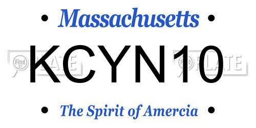 KCYN10 Massachusetts License Plate
