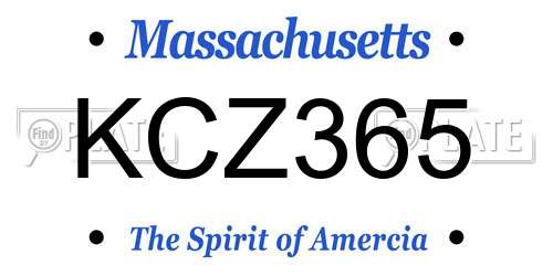 KCZ365 Massachusetts License Plate