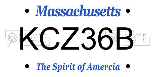 KCZ36B Massachusetts License Plate