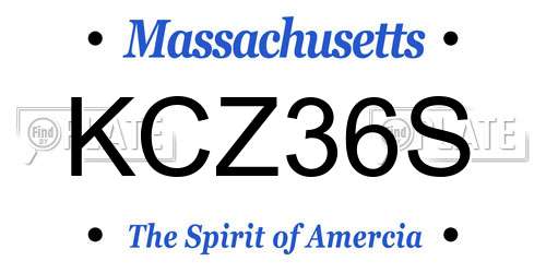 KCZ36S Massachusetts License Plate
