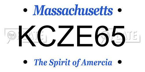 KCZE65 Massachusetts License Plate