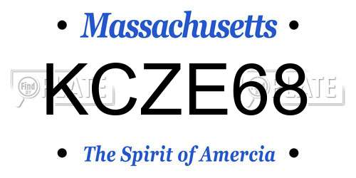 KCZE68 Massachusetts License Plate