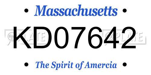 KD07642 Massachusetts License Plate