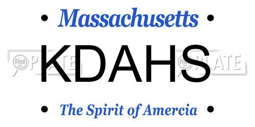 KDAHS Massachusetts License Plate
