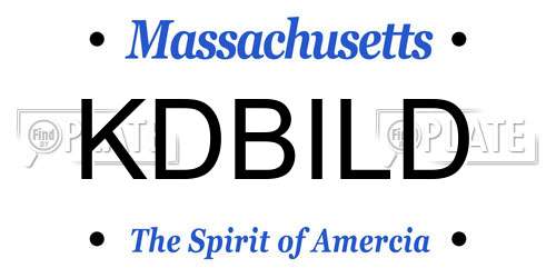 KDBILD Massachusetts License Plate