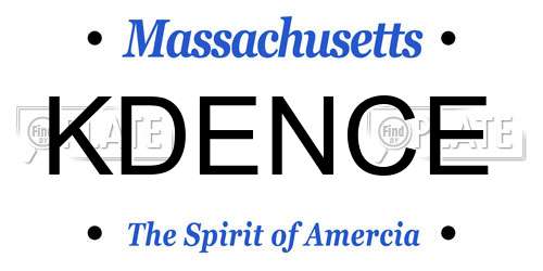 KDENCE Massachusetts License Plate