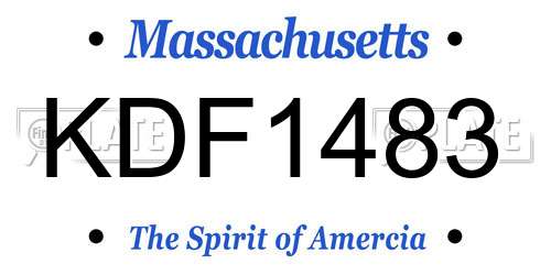 KDF1483 Massachusetts License Plate