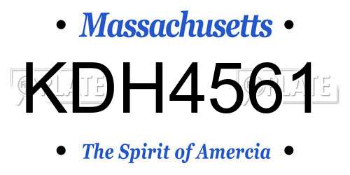 KDH4561 Massachusetts License Plate