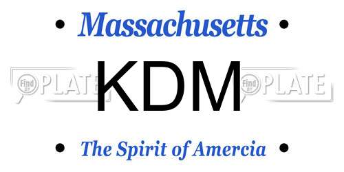 KDM Massachusetts License Plate