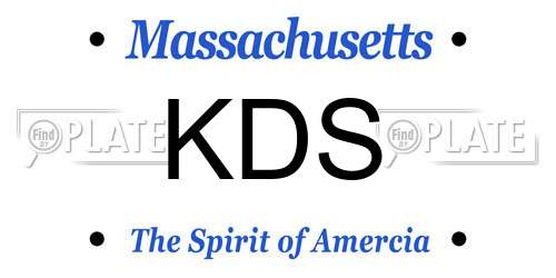 KDS Massachusetts License Plate