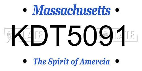 KDT5091 Massachusetts License Plate