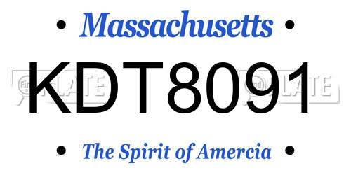KDT8091 Massachusetts License Plate