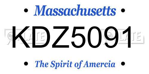 KDZ5091 Massachusetts License Plate