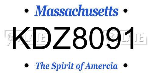 KDZ8091 Massachusetts License Plate