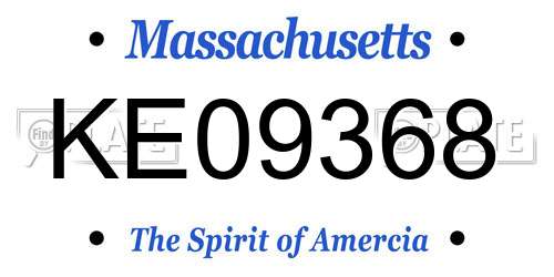 KE09368 Massachusetts License Plate