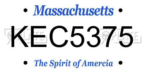 KEC5375 Massachusetts License Plate