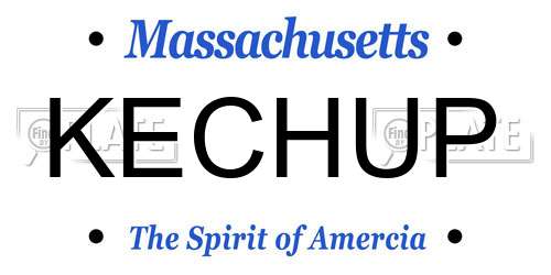 KECHUP Massachusetts License Plate