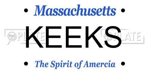 KEEKS Massachusetts License Plate