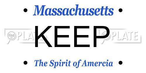 KEEP Massachusetts License Plate