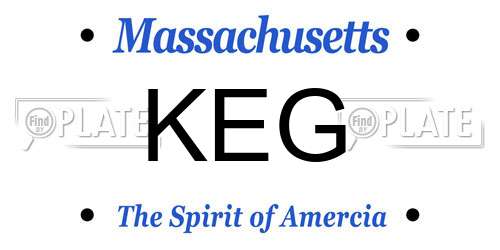 KEG Massachusetts License Plate